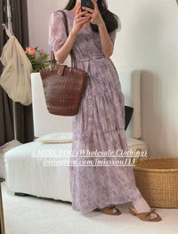 Korean APM Collection I Miss You Purple Flower Dress (Instock)