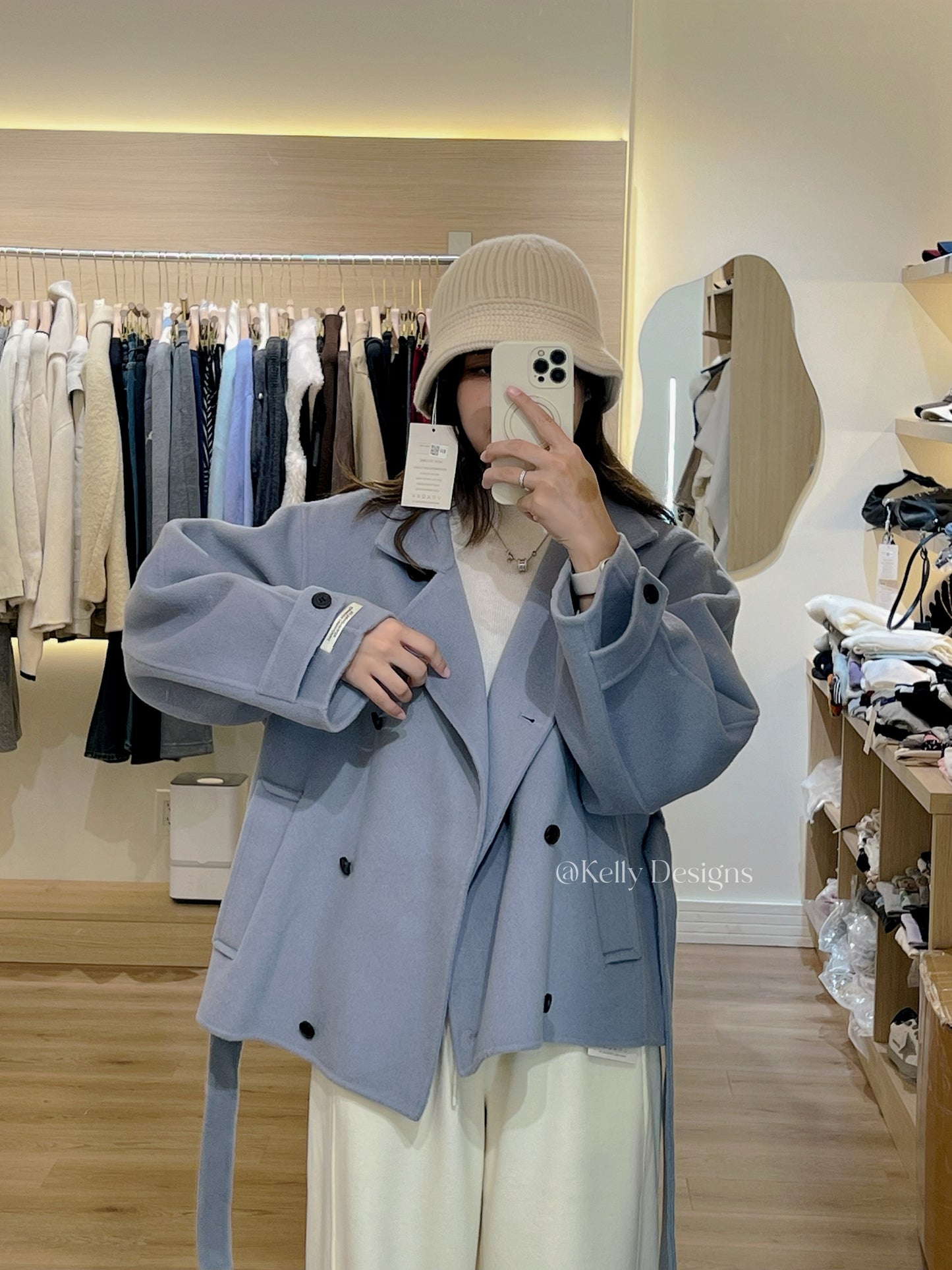 Kelly Designs Wool&Cashmere Blue Coat (Instock)