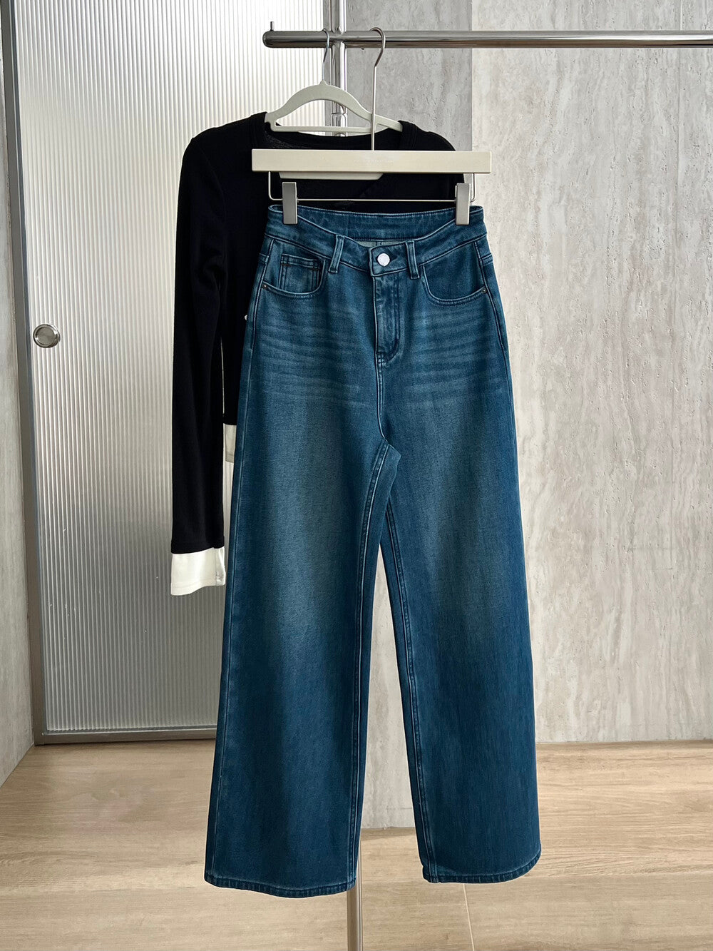 Kelly Designs Fleece-Lined Denim Navy Jeans (Instock)