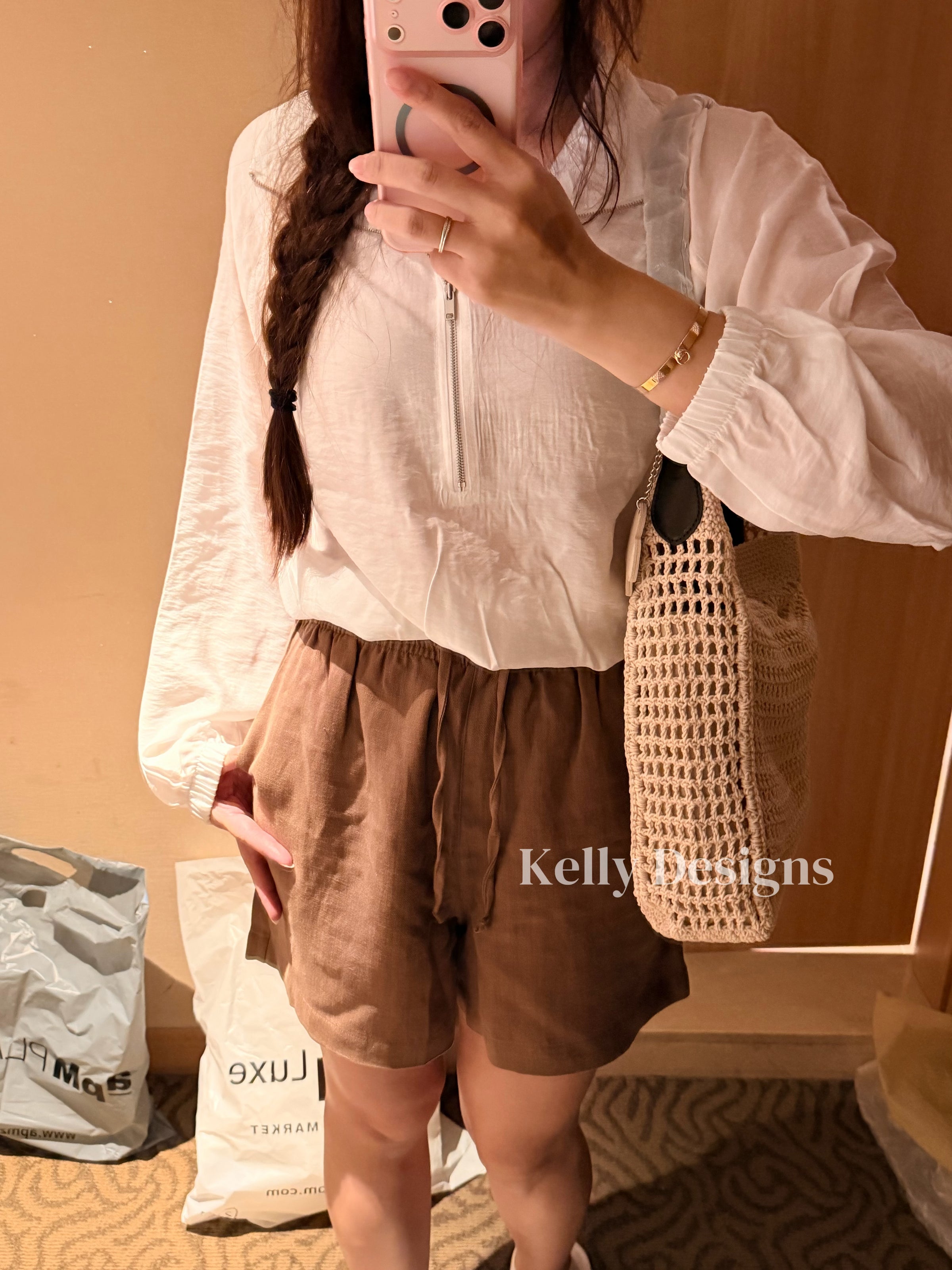 Shorts marron coréens APM Collection (En stock)