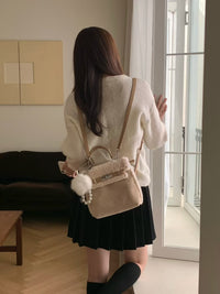 Korean APM Collection Stuffy Two Colors Leather Bag (Instock)