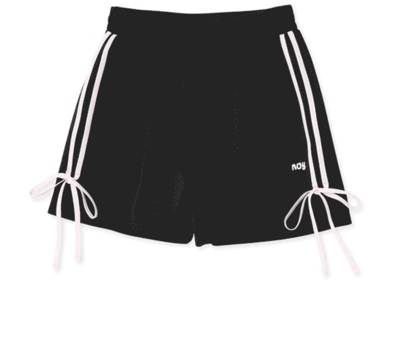 Korean Nerdy Collection 2pcs RIBBON TRACK SHORTS BLACK SET (Instock)