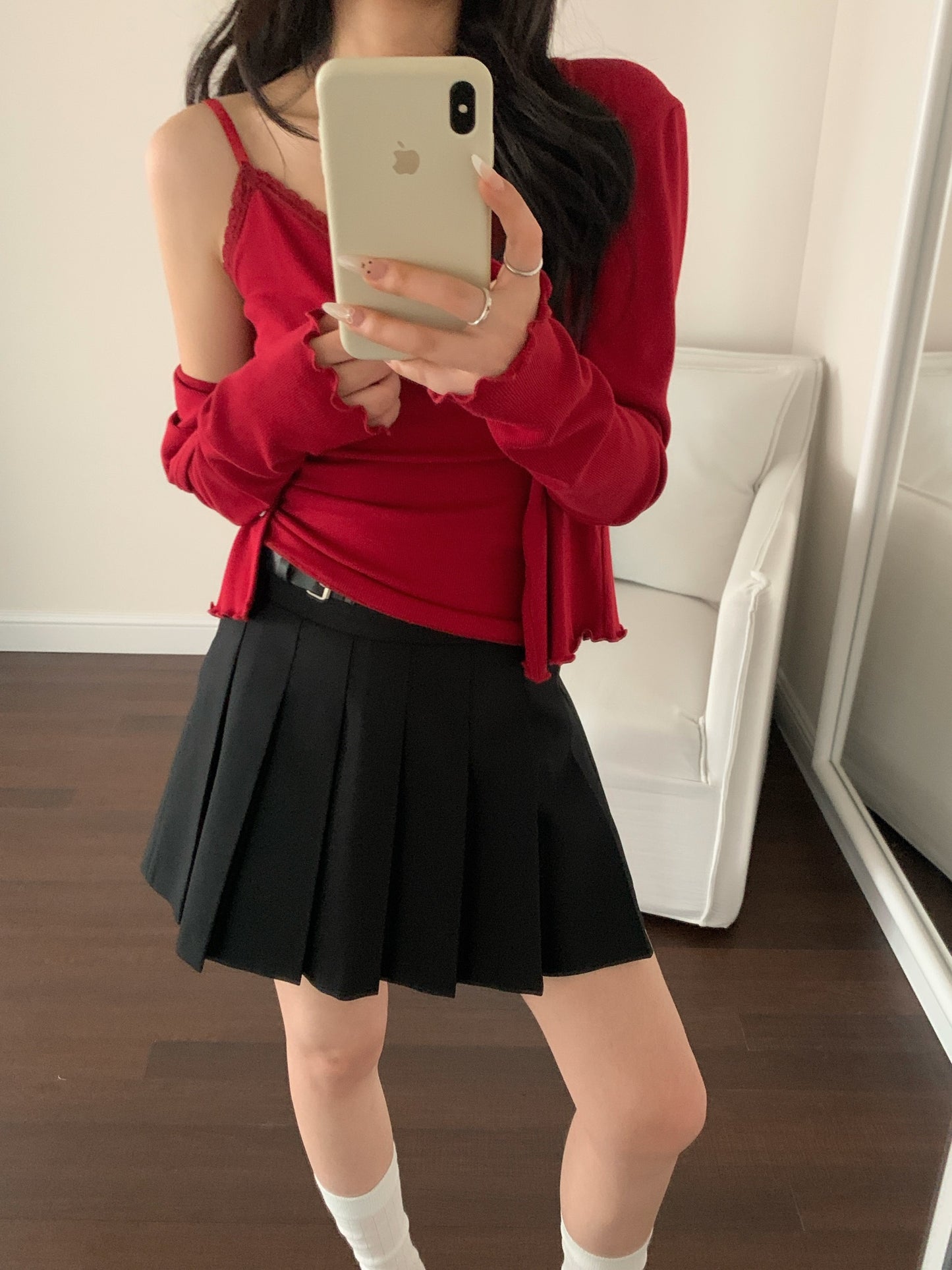 Kelly Designs Red Cami Top and Cardigan Set (Instock)