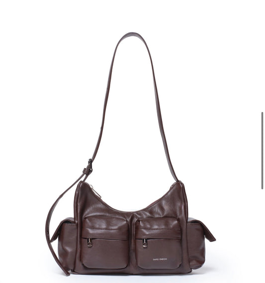 Korean Collection Samo Ondoh pocket mug bag M nappa chocolate(Instock)
