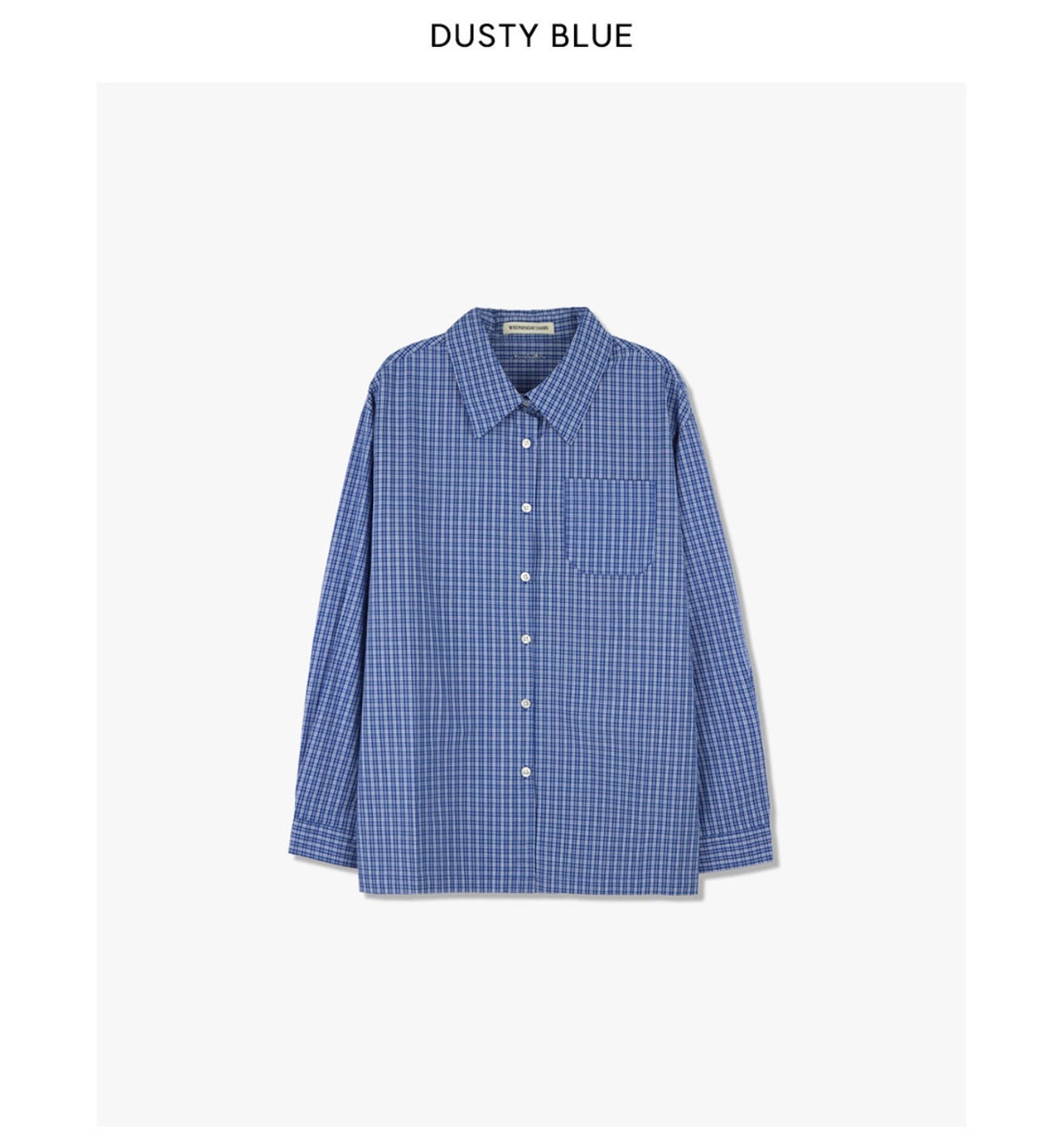 Korean Collection Mellow Check Shirt – Dusty Blue (Instock)