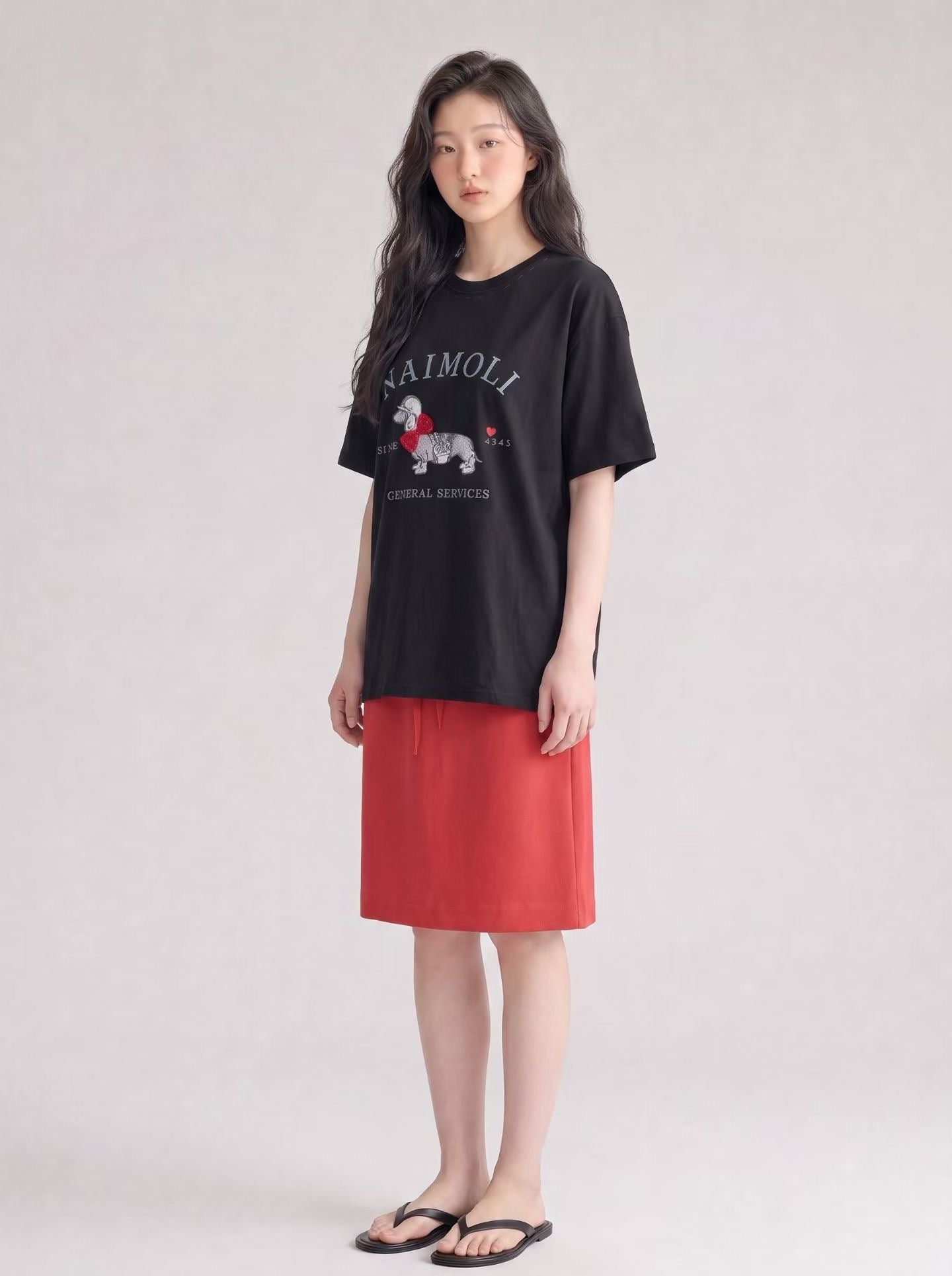 Korean APM Collection Hand Made Puppy Black Tshirt (Instock)
