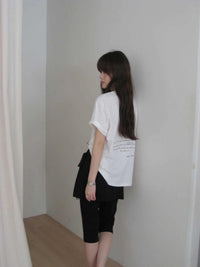 Korean APM Collection Elasticty Black Mid Pants Set (Instock)