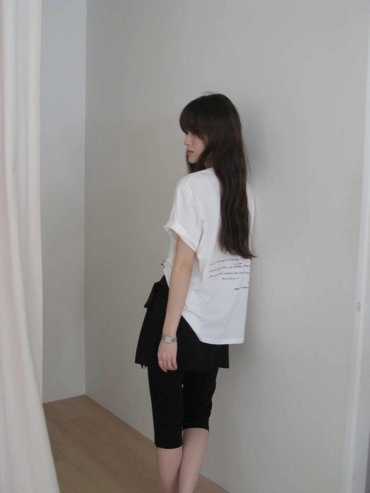 Korean APM Collection Elasticty Black Mid Pants Set (Instock)