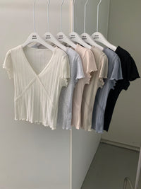 Korean APM Collection V neck Top - 3  Colors (Instock)