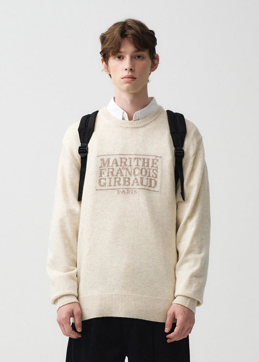 Marithe CLASSIC LOGO KNIT PULLOVER oatmeal (Instock)