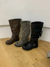 Kelly Designs Vintage Buckle Strap Mid-Calf Boots (Instock)
