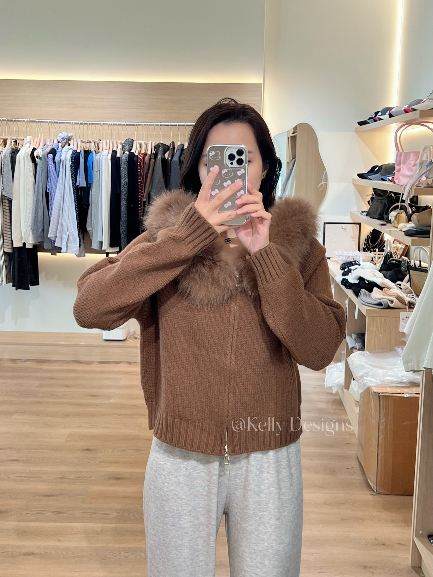 Kelly Designs 9 Colors Fox Fur Zip Up Jacket (Instock)