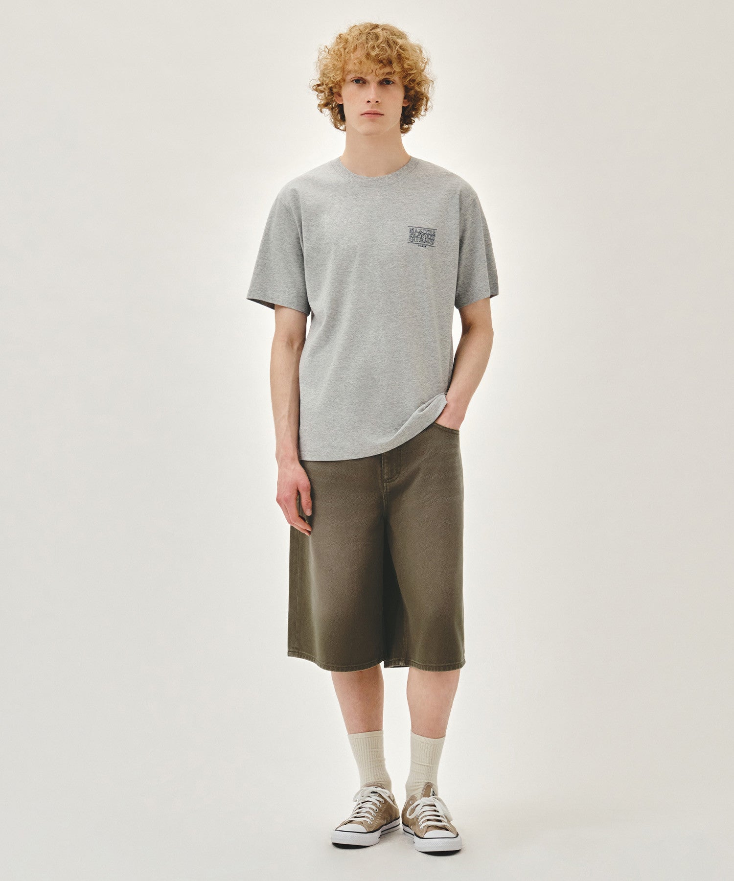 Marithe DOODLE BEAR TEE heather grey (Instock)