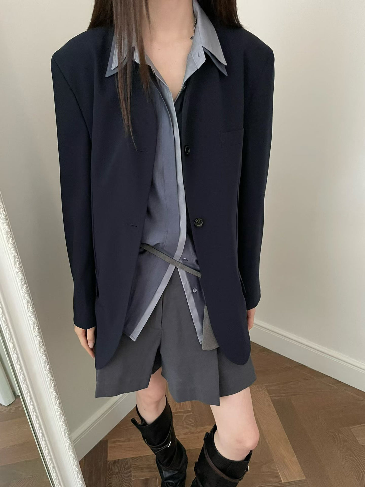 Korean Collection | Minimal Collarless Blazer (Instock)