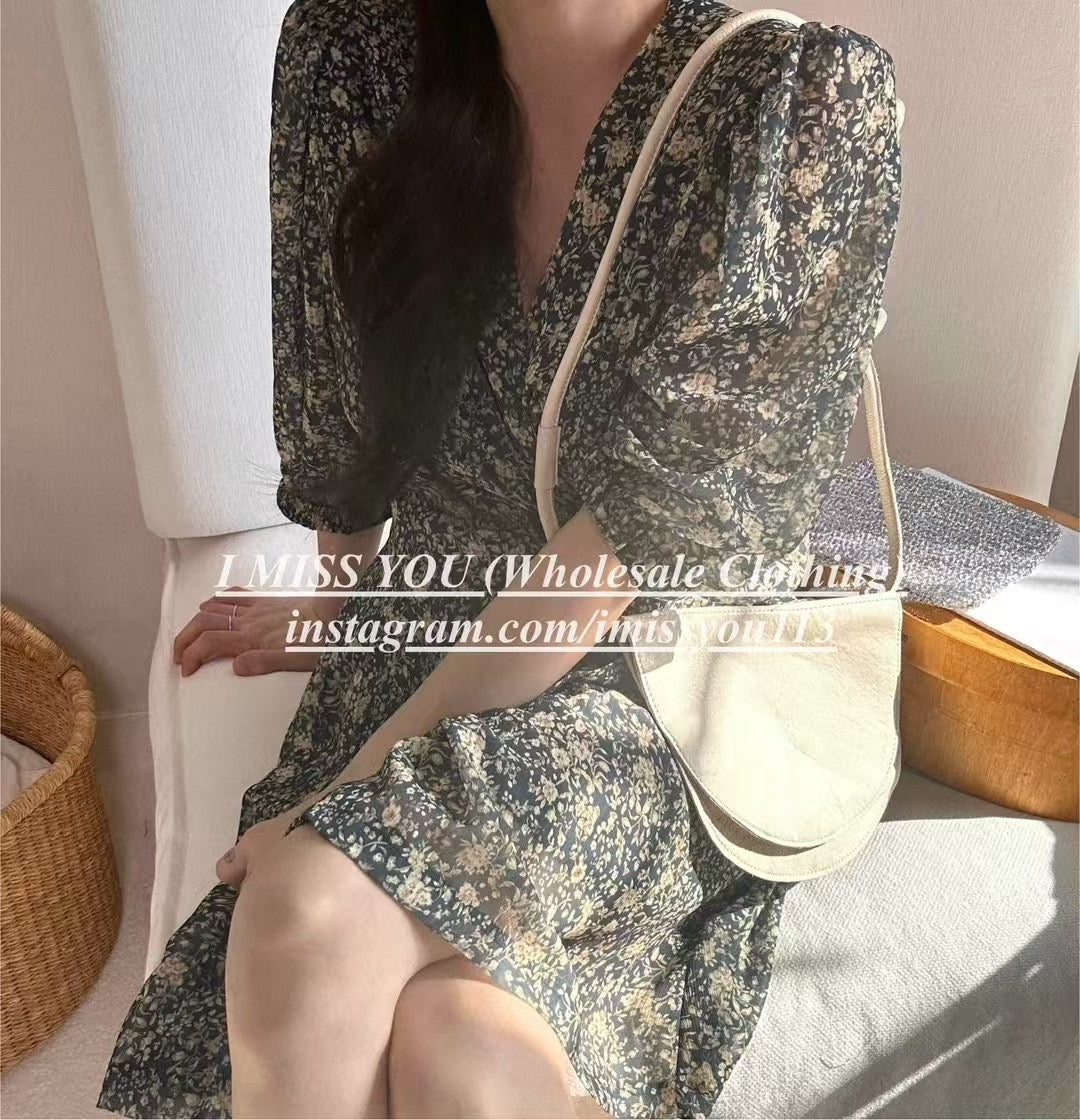 Korean APM Collection I Miss You Black Mid Dress (Instock)