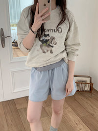 Korean APM Collection Cat Sweater and Blue Shorts (Instock)