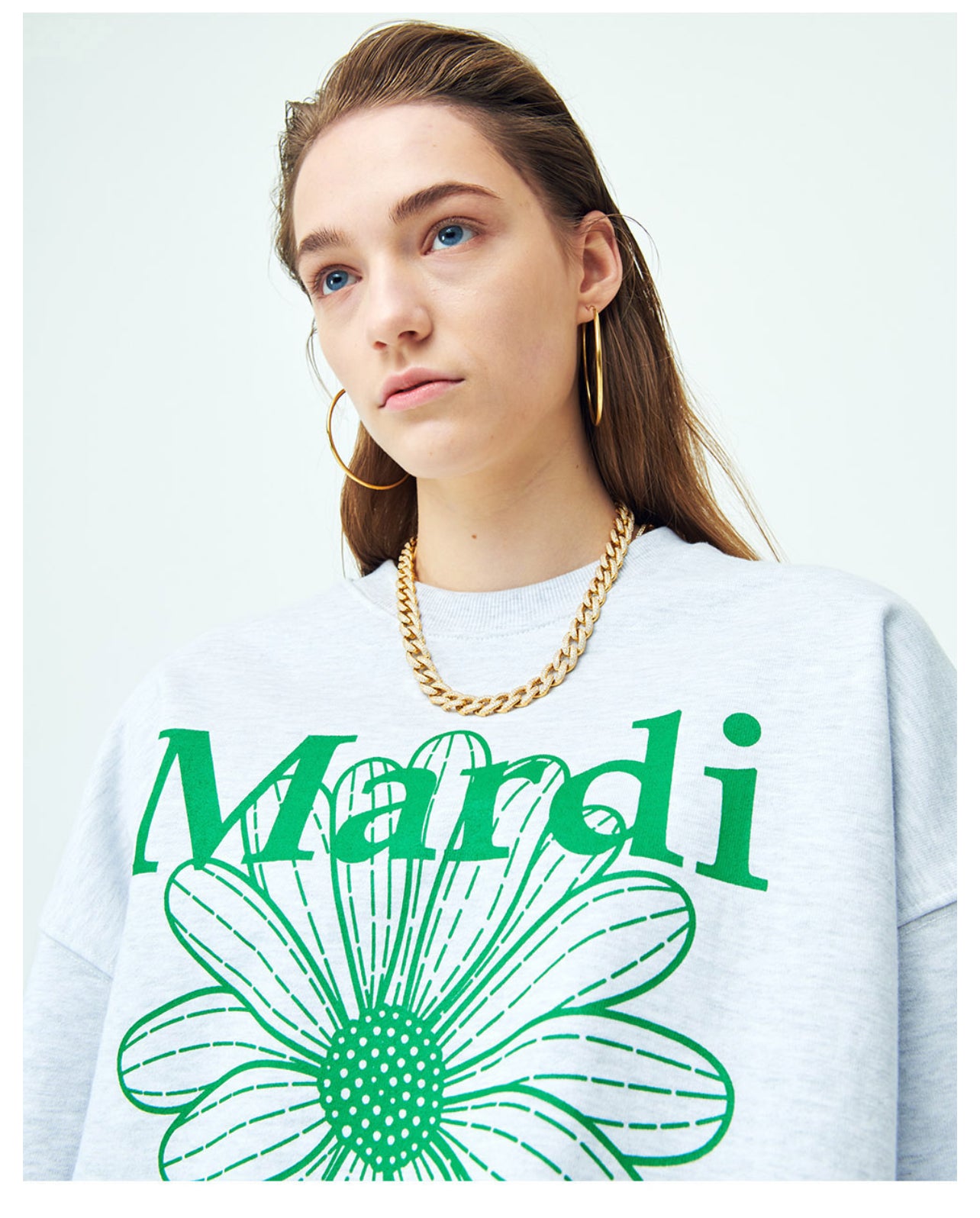 Mardi Mercredi SWEATSHIRT FLOWERMARDI_ GREEN(Preorder)