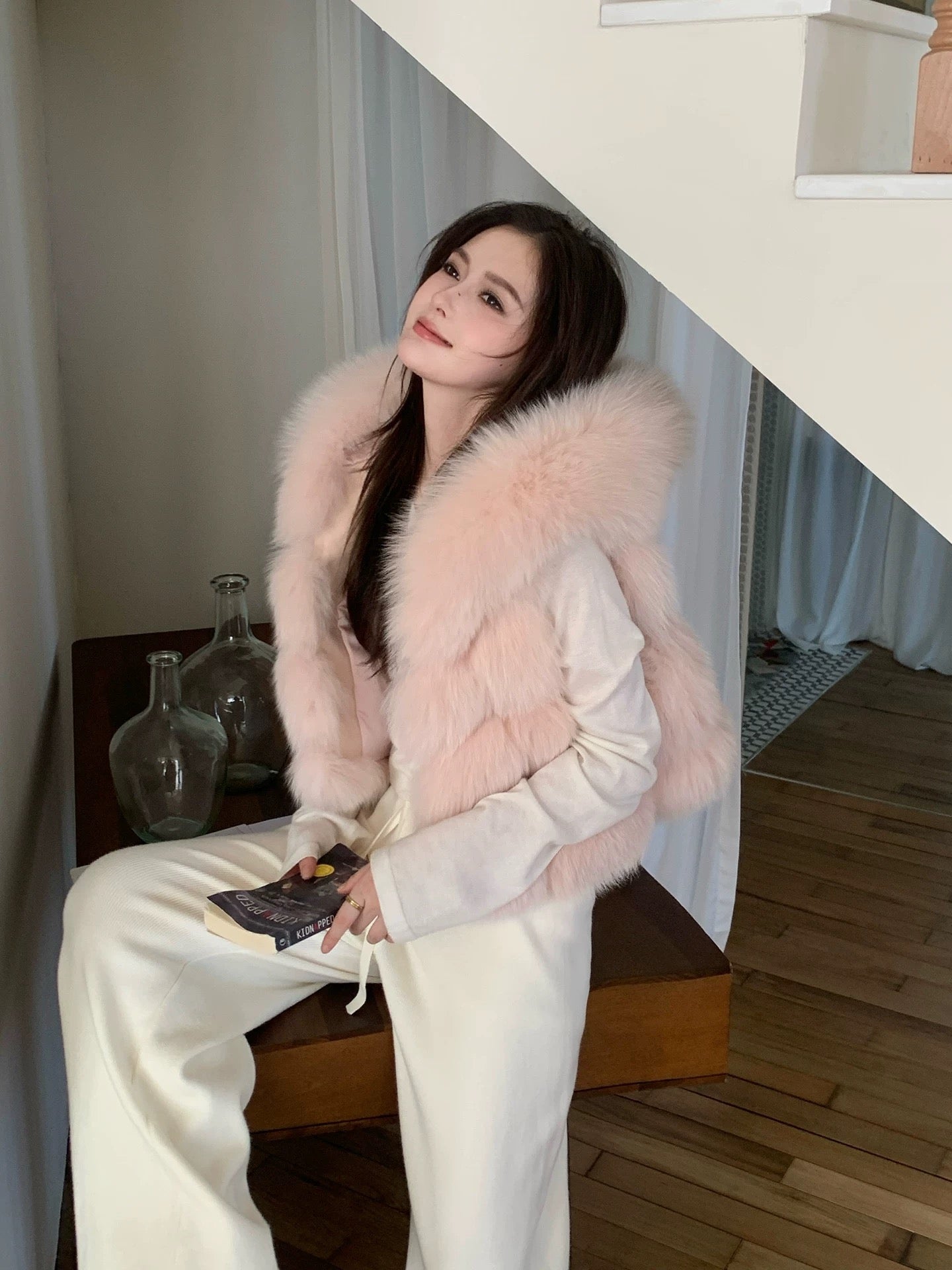 Kelly Designs Fox Fur Vest 4 colors Hoodie Jacket (Instock)