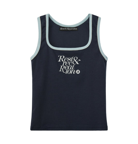 Rest & Recreation SQUARE NECK SLEEVELESS - NAVY (Instock)
