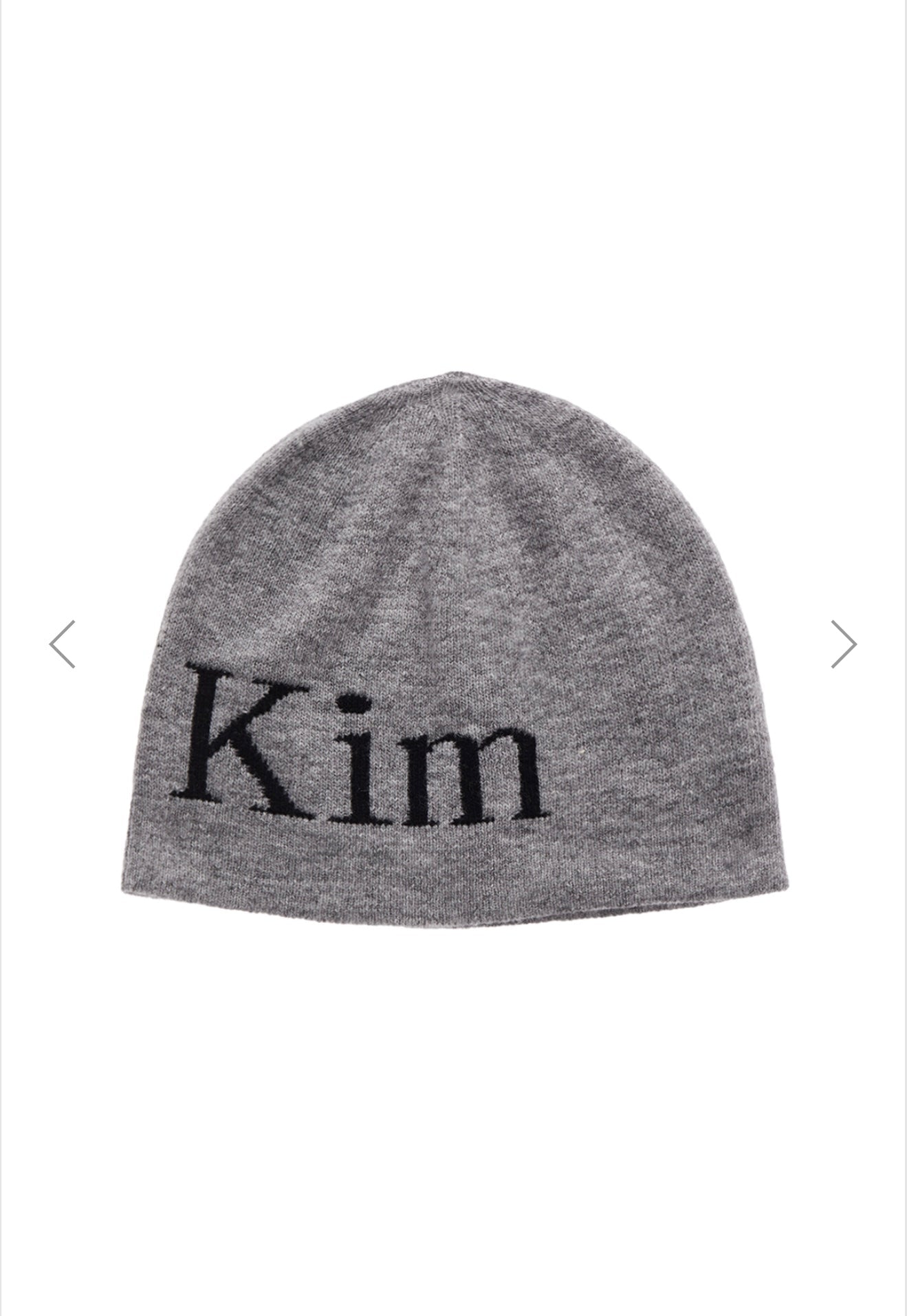 MATIN KIM LOGO JACQUARD SHORT BEANIE IN GREY (Instock)