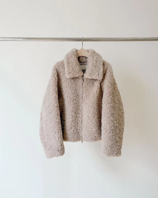 Korean APM Collection Ounce Faux Fur Zip Up Jacket (Preorder)