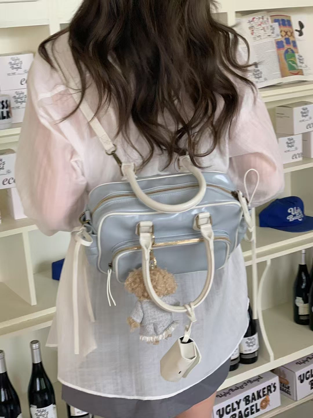 Korean APM Collection Leather Pink Bag with Earpod (Instock)