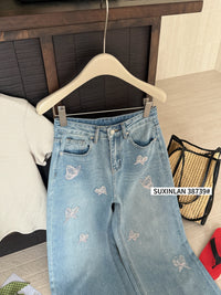 Kelly Designs Four Season Embroidery Butterflies Jeans(Instock)