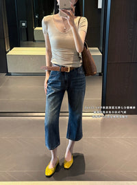 Kelly Designs Vintage Wash Cropped Flare Jeans (Instock)