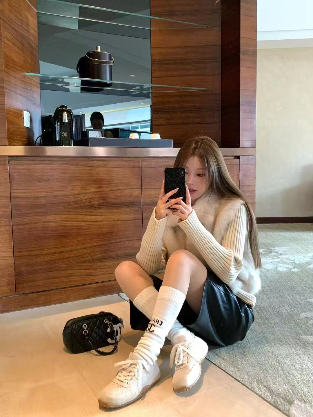 Kelly Designs Rex Rabbit Fur & Knit Panel Jacket – Cream
(Instock)