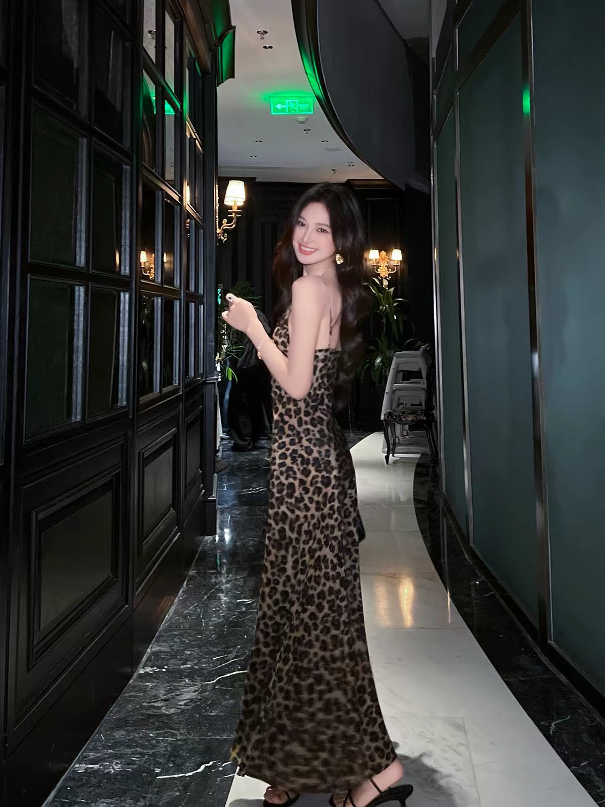 Kelly Designs 100% Mulberry Silk Leopard Print Slip Maxi Dress – Bias Cut Cami Dress (Instock)