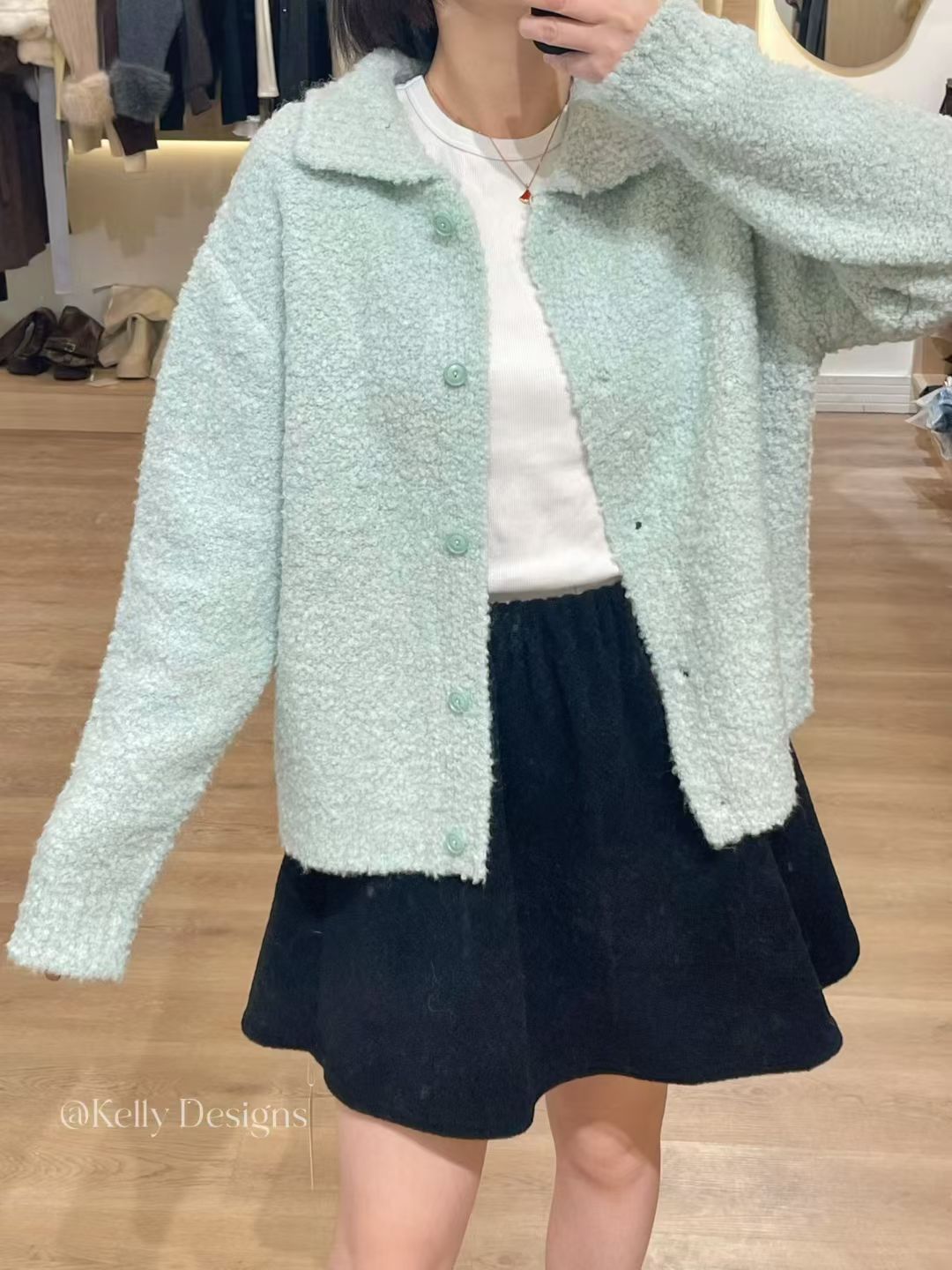 Kelly Designs Mint Wool Cardigan (Instock)