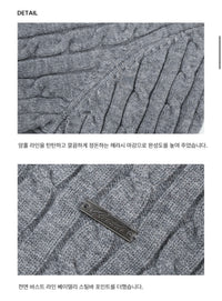 Korean Collection Hayden Cable Knit V-Neck Sweater (Instock)