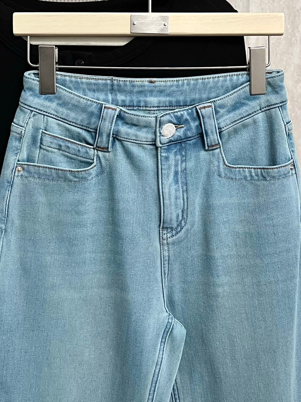 Kelly Designs Fleece-Lined Straight Denim Light Blue Pants(Instock)