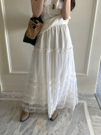 Kelly Designs Romantic Layered Tulle Maxi Skirt – White (Instock)