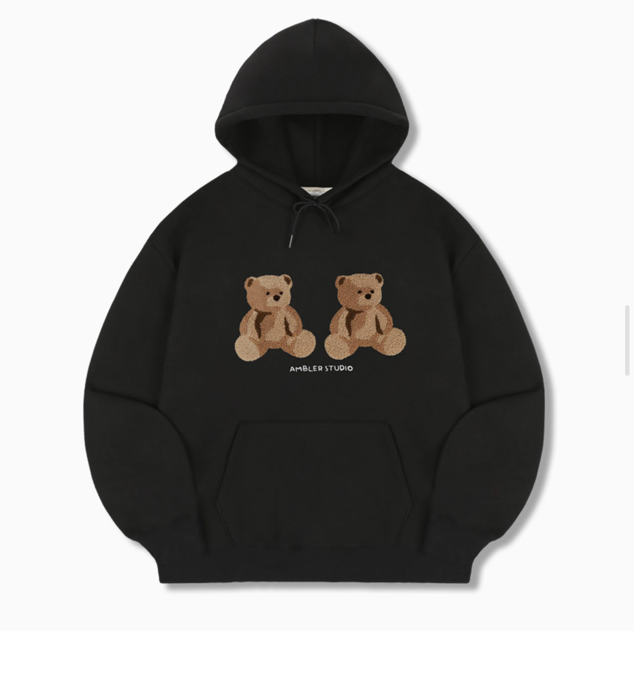 Ambler Big twin bear Black Hoodie (Instock)