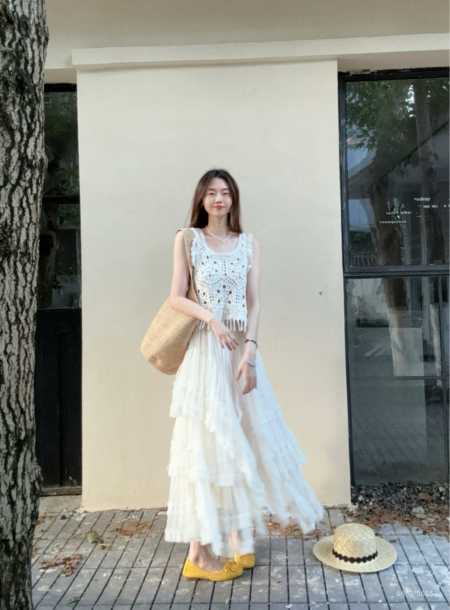 Kelly Designs Layer Beige Skirt & Top (Instock)