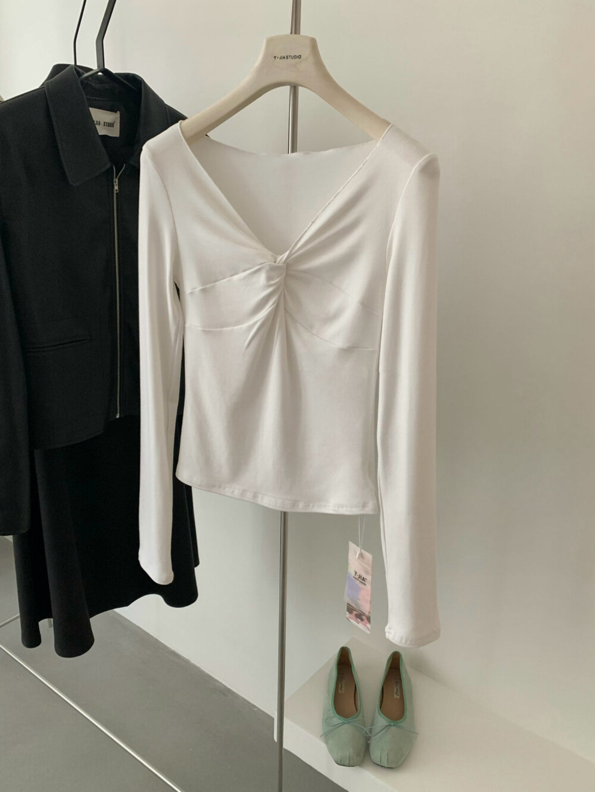 Kelly Designs Twist-Front V-Neck Slim Fit Base Top – Soft & Flattering (Instock)
