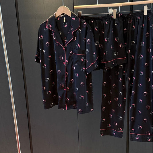 Kelly Designs Hello Kitty Pajama Set  – Short Sleeve & Long/Short Pants 3pcs Set (Instock)