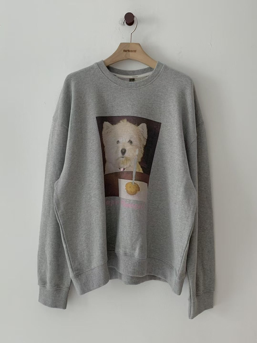 Korean APM Collection Cartoon Grey Puppy Sweatshirt (Instock)