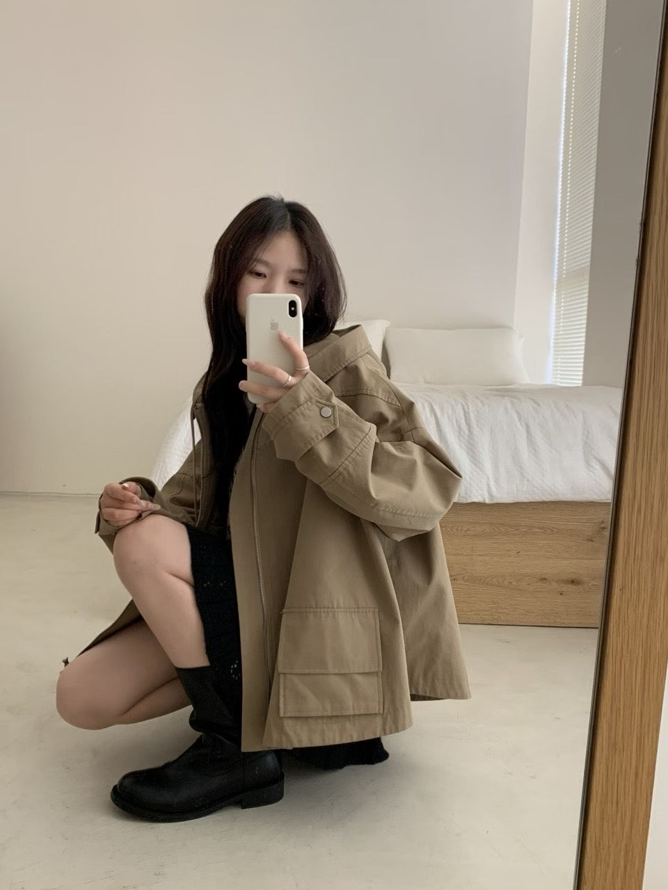 Kelly Designs Oversize Three Colors Hooded Trench Coat (Instock)