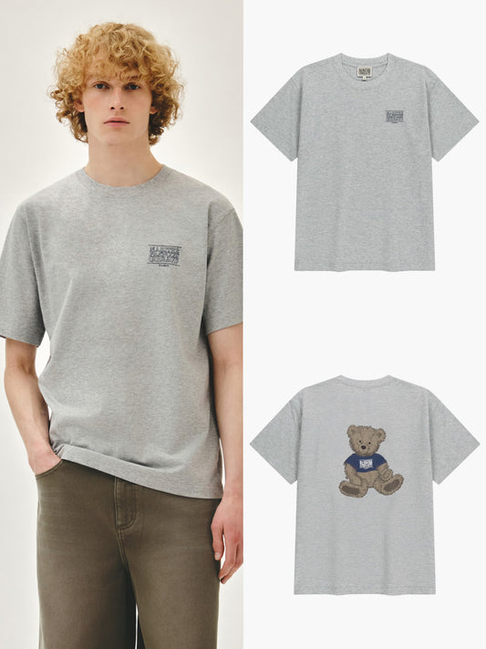 Marithe DOODLE BEAR TEE heather gray (Instock)