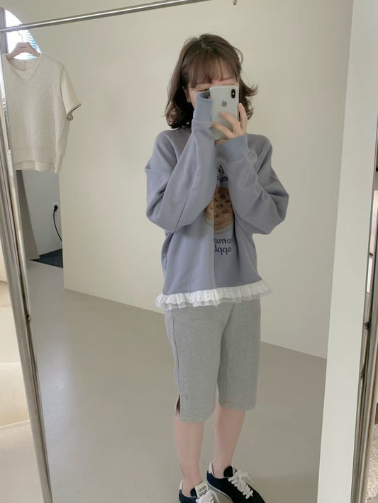 Korean APM Collection 2 Colors Lace Layer Sweater (Instock)