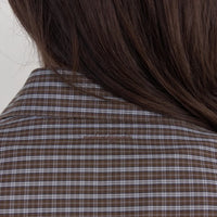 Korean Collection Mellow Check Shirt – Mocha Brown (Instock)