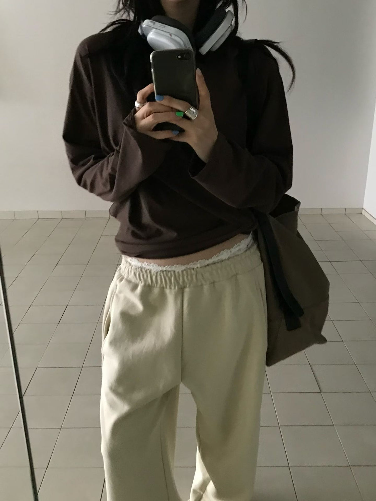 Korean Melt Soft Long Sleeve Tee – Brown (Instock)