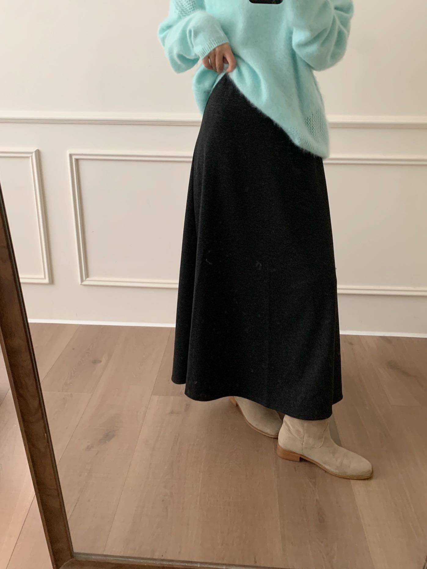 Kelly Designs Cashmere Blend Flared 3 Colors Skirt (Instock)