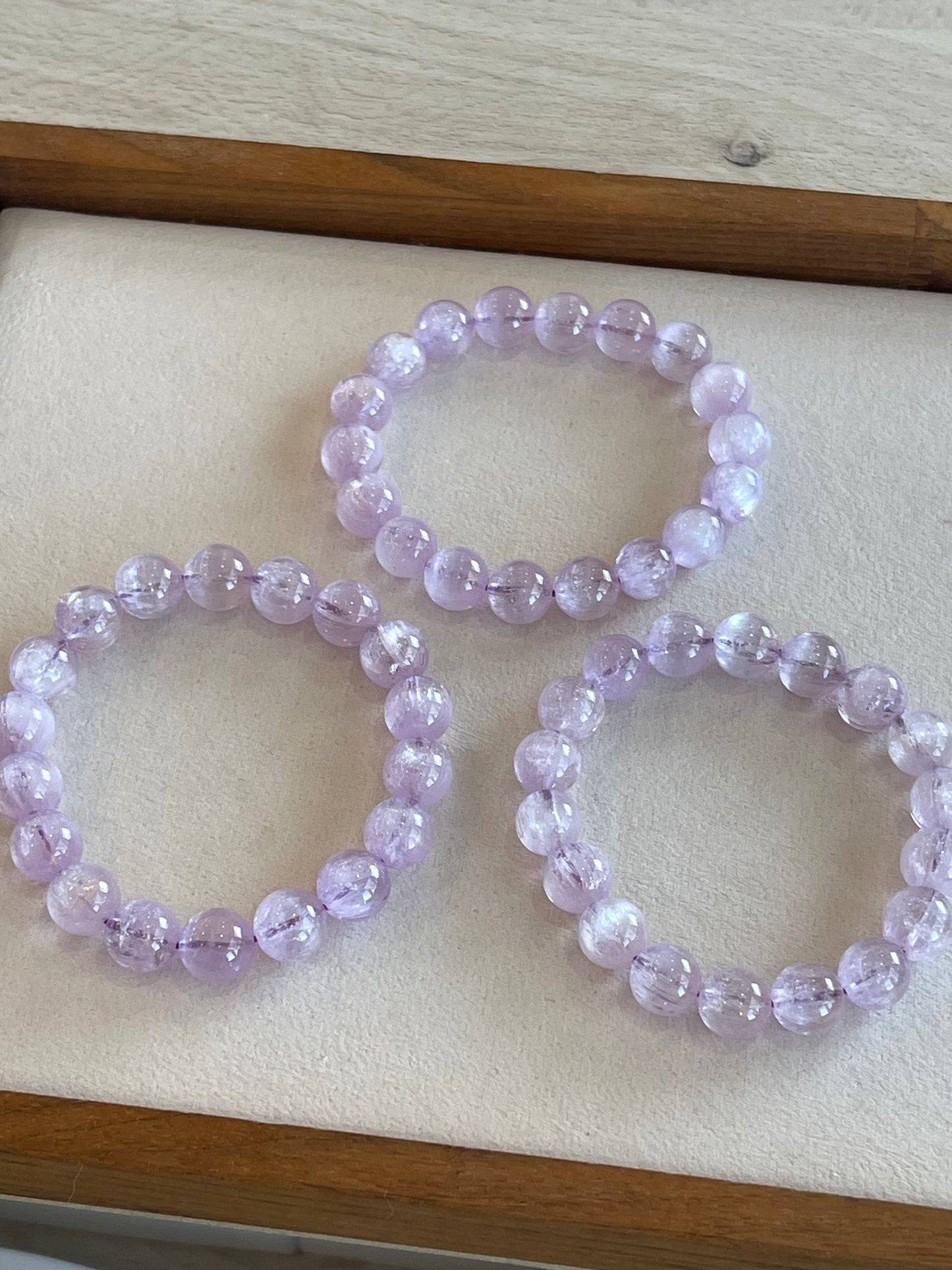 Kelly Designs Brushed Purple Kunzite Natural Crystal Bracelet (Instock)