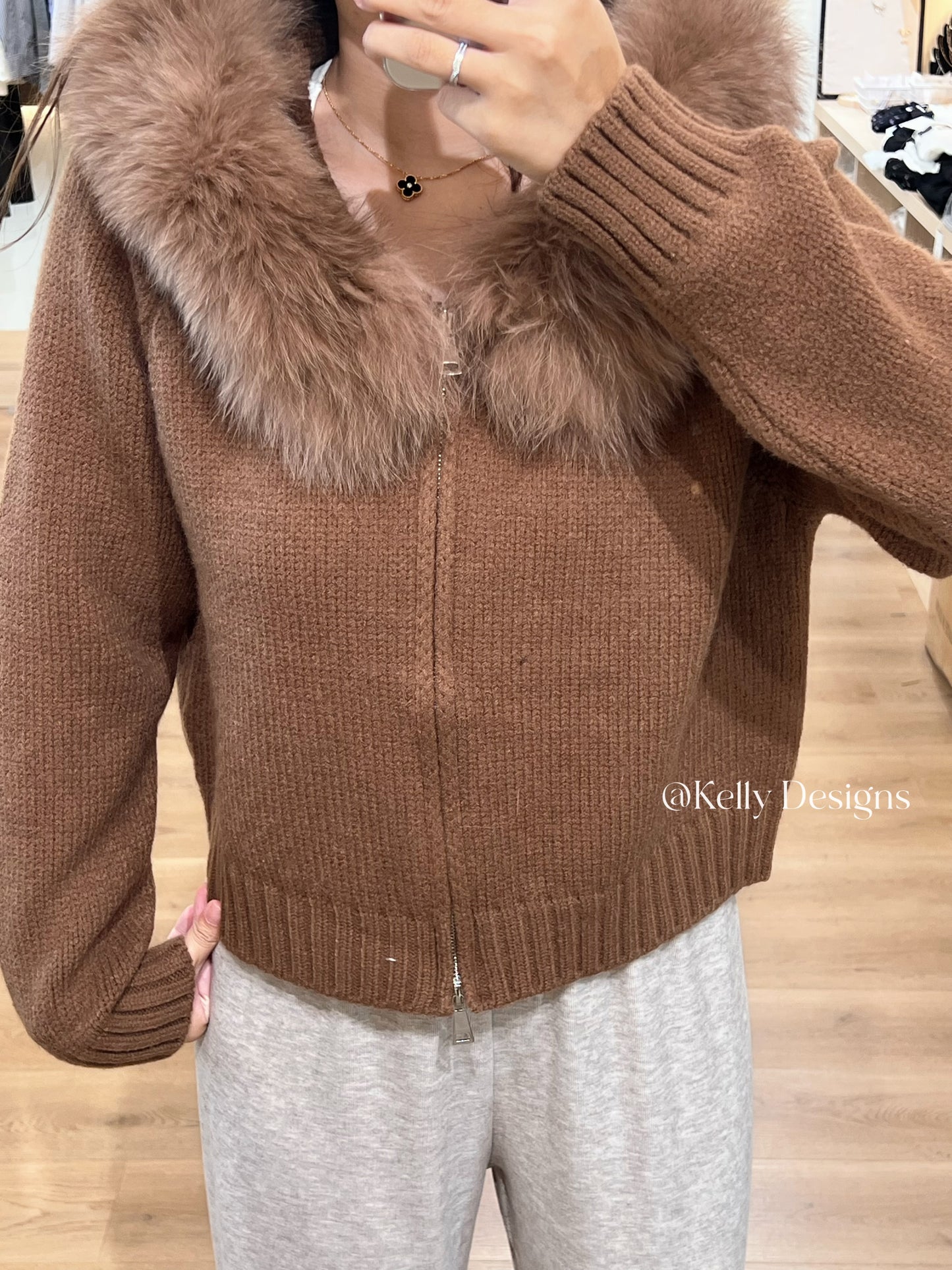 Kelly Designs 9 Colors Fox Fur Zip Up Jacket (Instock)