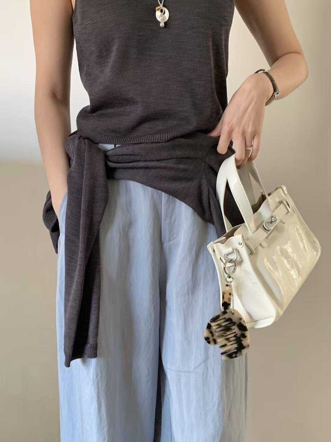 Korean APM Collection Leather White Bag (Instock)