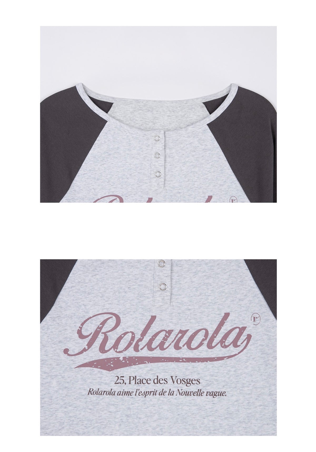 Rolarola Vintage Logo Raglan Tshirt M/WH+CH Set (Instock)