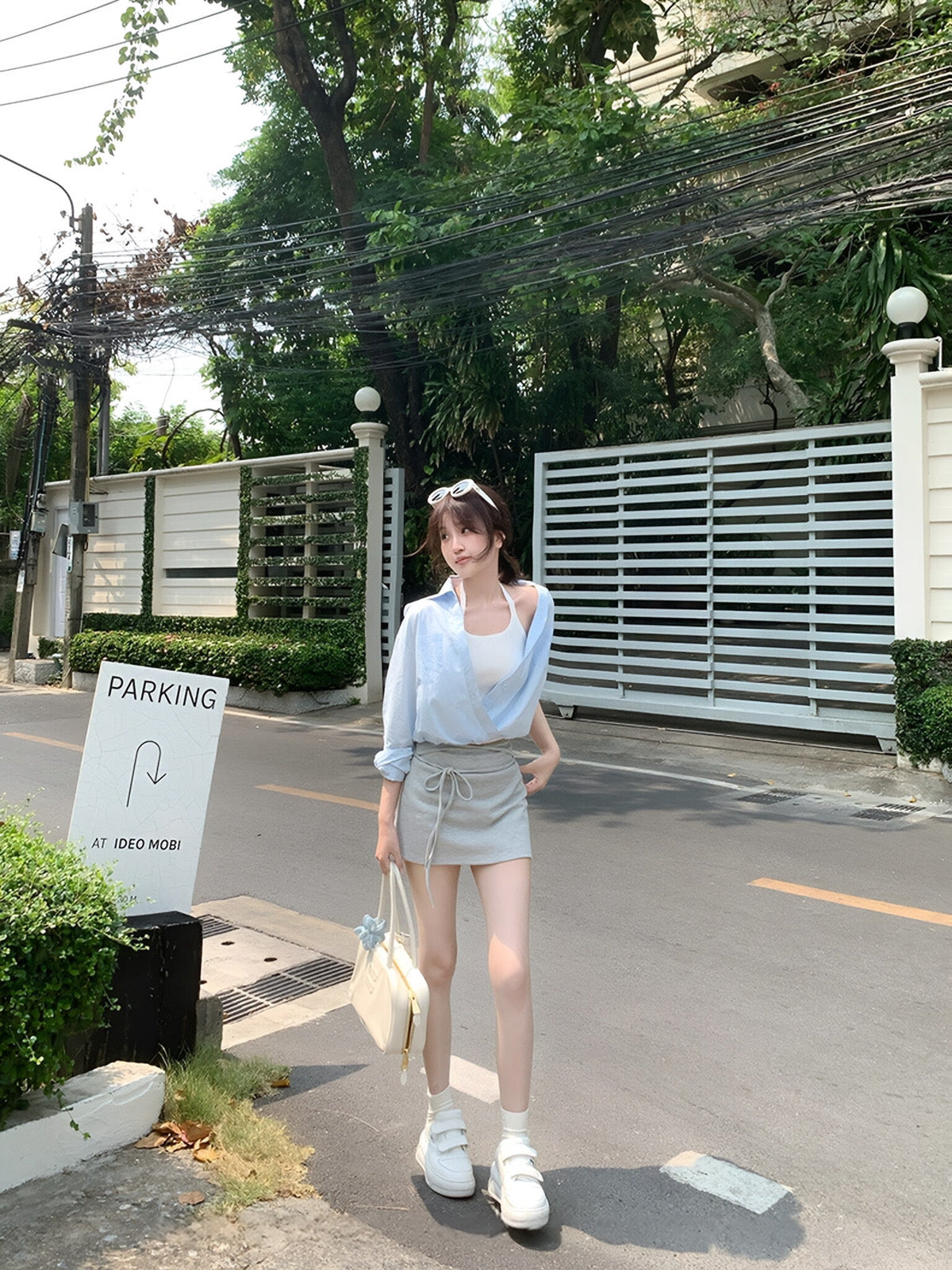 Kelly Designs 2-Piece Casual Set – Fake 2Pcs Shirt, & Mini Skirt (Instock)